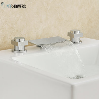 Juno Deck Mounted Chrome Waterfall Bathtub Faucet