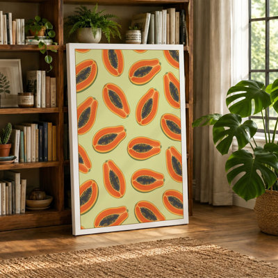 Papaya Halves Retro - Wrapped Canvas