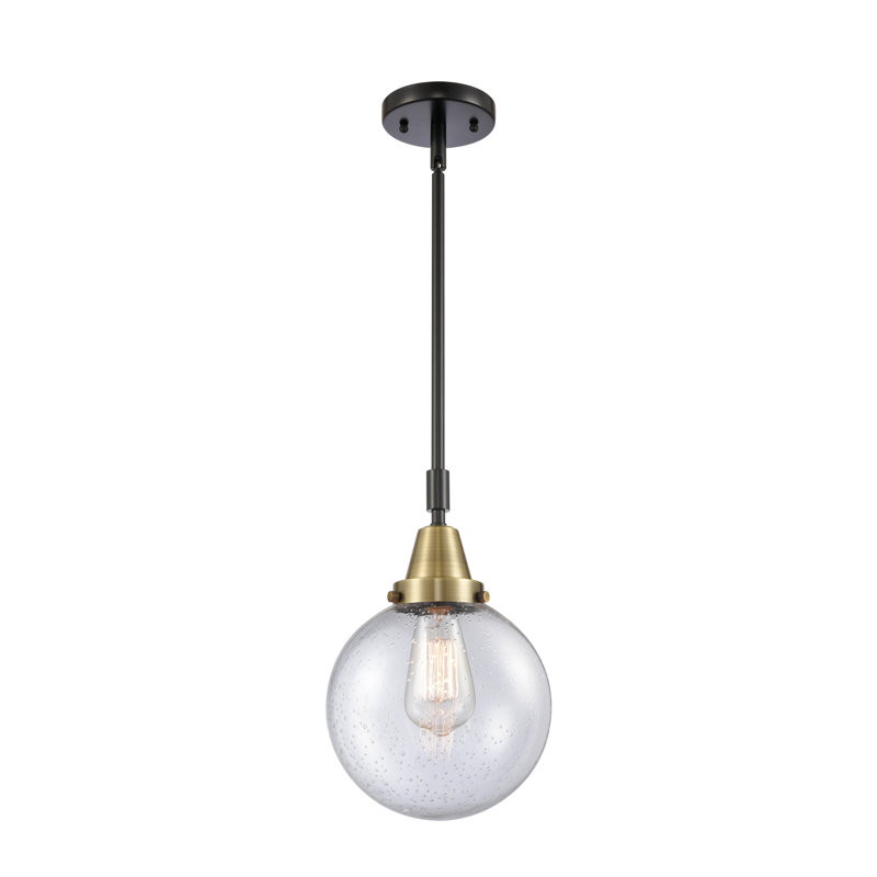 Luminaire suspendu à 1 lumière Lorri, H 45,62 po x l 8 po x P 8 po, Ampoule non incluse, Laiton antique noir