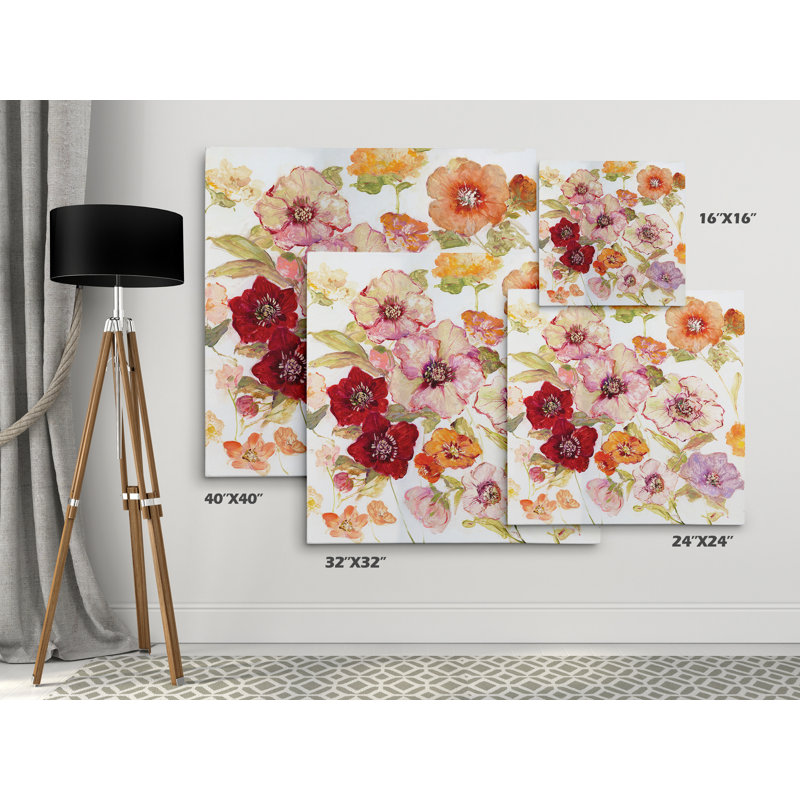 « avant jardin i », reproduction de peinture à l’huile sur toile tendue, H 32 po x l 32 po x P 1,5 po, Toile tendue