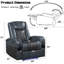 Fauteuil inclinable électrique en cuir bleu et noir avec Bluetooth, chargeur sans fil et porte-gobelet