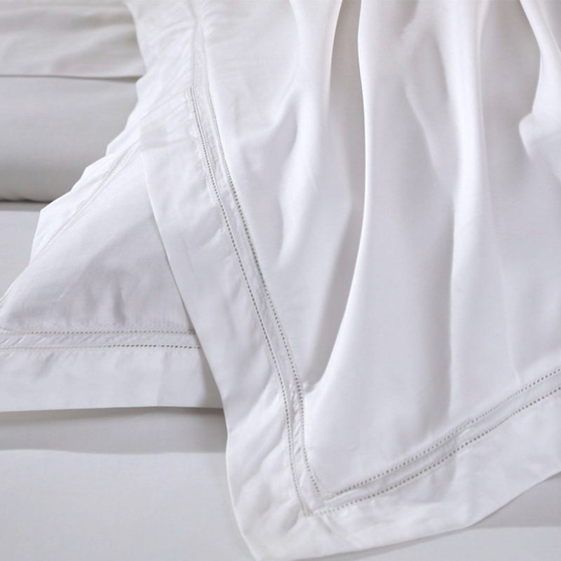Yalda Egyptian Certified Cotton Modern 3 Piece Duvet Cover Set, King Duvet Cover + 2 King Sham, White