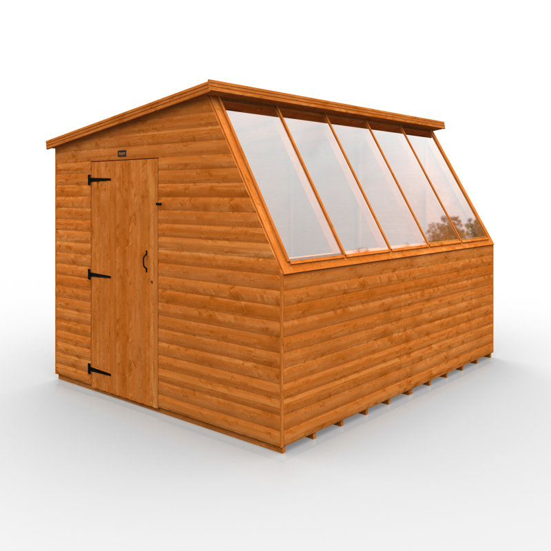 8 ft. W x 10 ft. D Solid Wood Tongue & Groove Pent Garden Shed