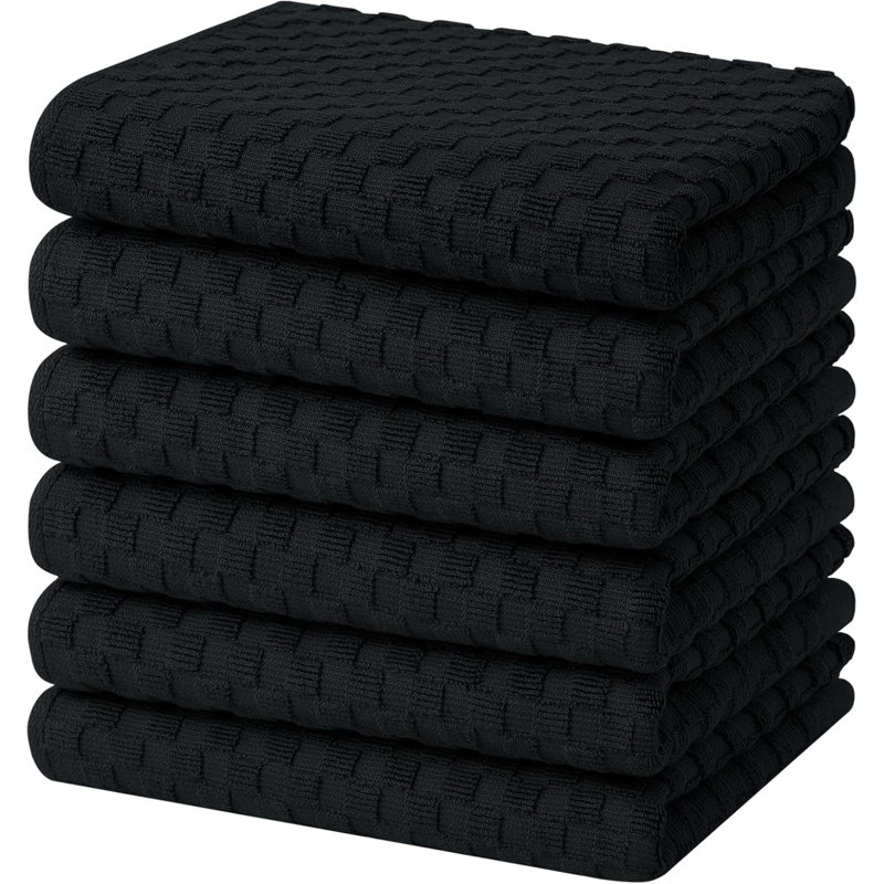 Torchons 100% coton éponge doux et super absorbants, torchon réutilisable de 380 g / m² avec boucle de suspension, grille d'ananas conçue