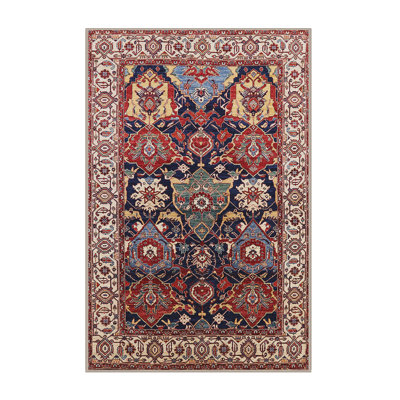 Tapis ivoire / bleu / rouge