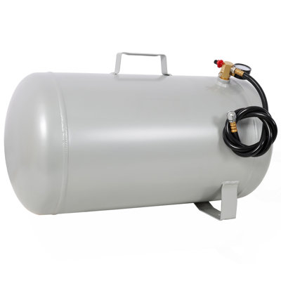 Portable11 Gallon Aluminum Air Tank, Lightweight Durable Air Compressor Tank with Pressure Gauge, Safety Valve and 47 Inch Hose for Easy Tool Connection