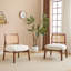 [Ensemble de 2] Méridienne beige moderne avec dossier tissé (table non incluse)