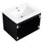 Meuble-lavabo de salle de bain avec lavabo en céramique et charnières de porte à fermeture en douceur. , Noir. Espace
