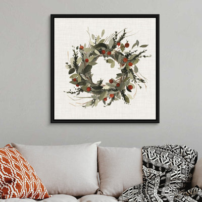 «Farmhouse Wreath I» par Emma Scarvey - reproduction d'art sur toile