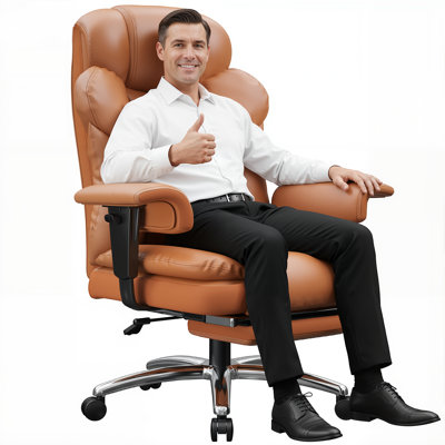 Chaise de bureau de 28,7 po de profondeur avec dossier haut, repose-pieds et accoudoirs, chaise de jeu large avec support lombaire pour le bureau personnel