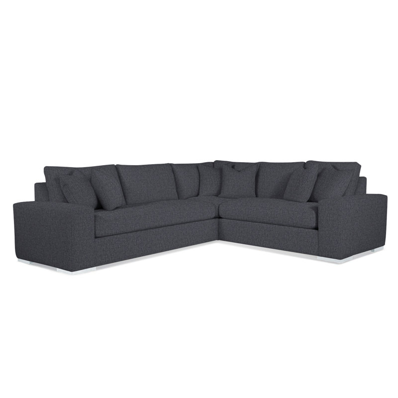 Memphis Sectional, Frost White, Right Hand Facing, Brown Geometric, 0456-33