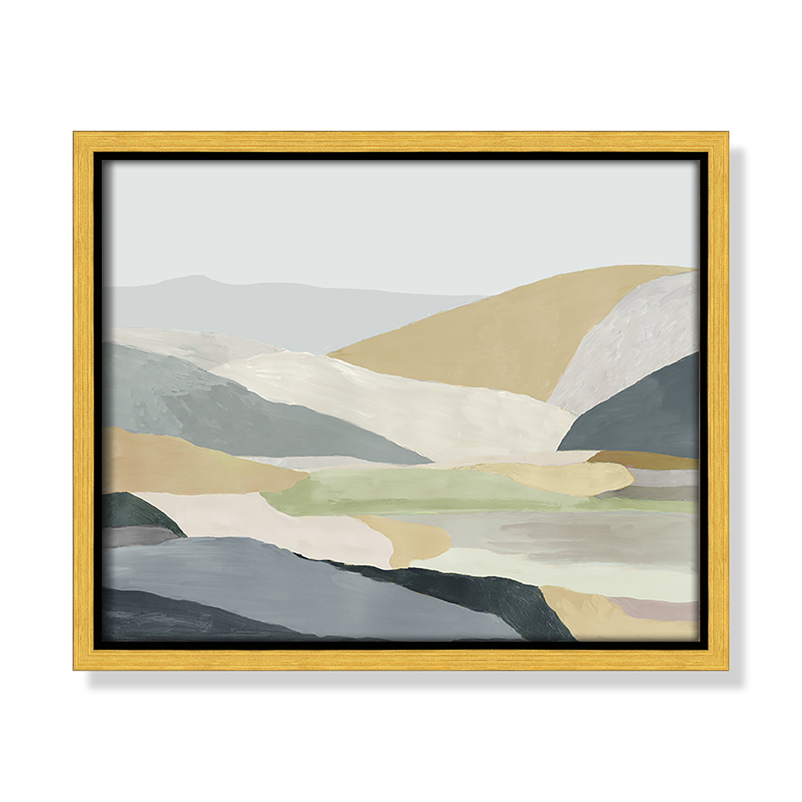 Blair "Warm Hills I" Painting, 9.5" H x 11.5" W x 2" D, Gold Canvas