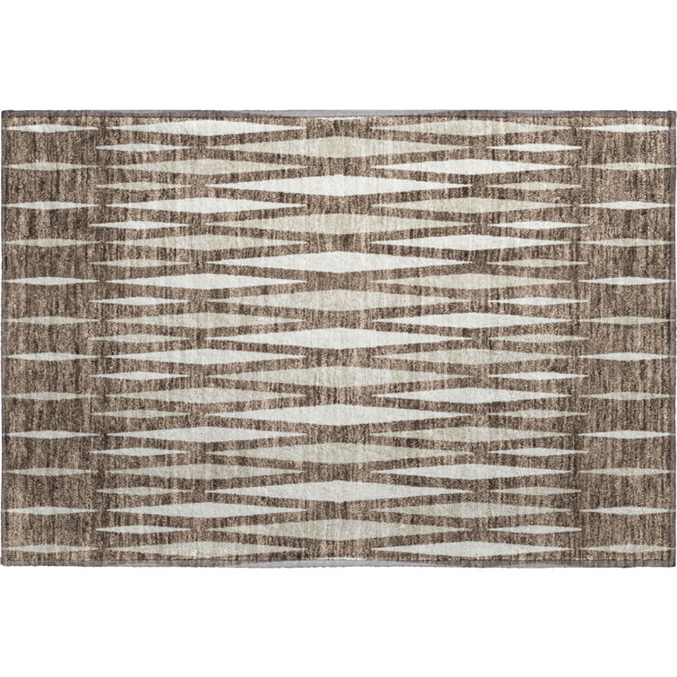 Premium Machine Washable Prisco Brown Rug