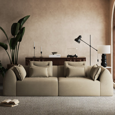 Boneless 100" Wide Modular Boneless Sofa Couch Deep Seat Loveseat Couch