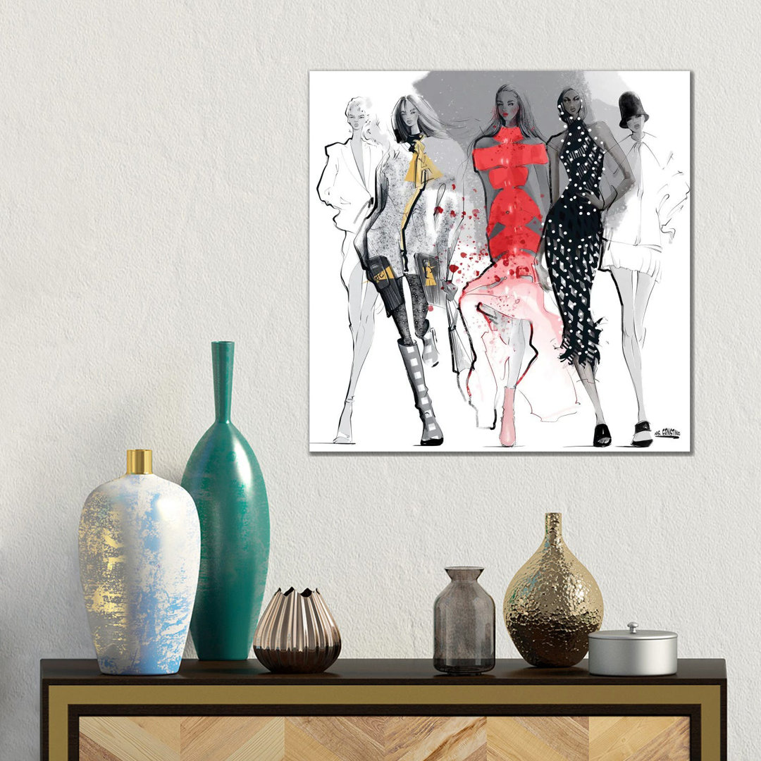 Fashion Week von Marina Ernst - Galerie-verpackte Leinwand Giclée auf Leinwand