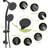 7 Hand Shower & 4.7" Rain Showerhead Assembly, Matte Black With Adjustable Arm And Valve-121245006
