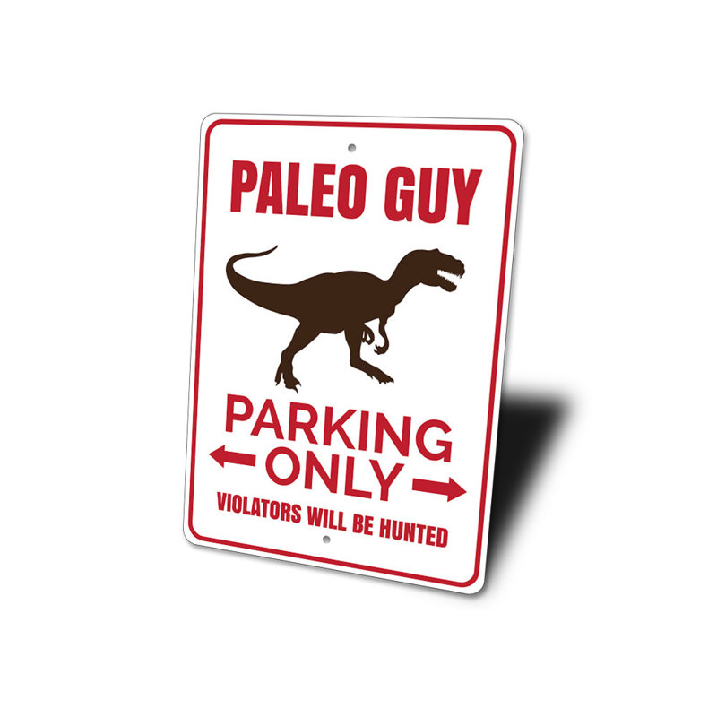 Enseigne en aluminium Paleo Guy, H 18 po x l 12 po x P 0,06 po
