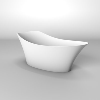67" Freestanding Soaking Solid Surface Bathtub in White