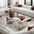 Luxury Rectangular Mirror Coffee Table With Fluted Tempered Glass And Rounded Edges