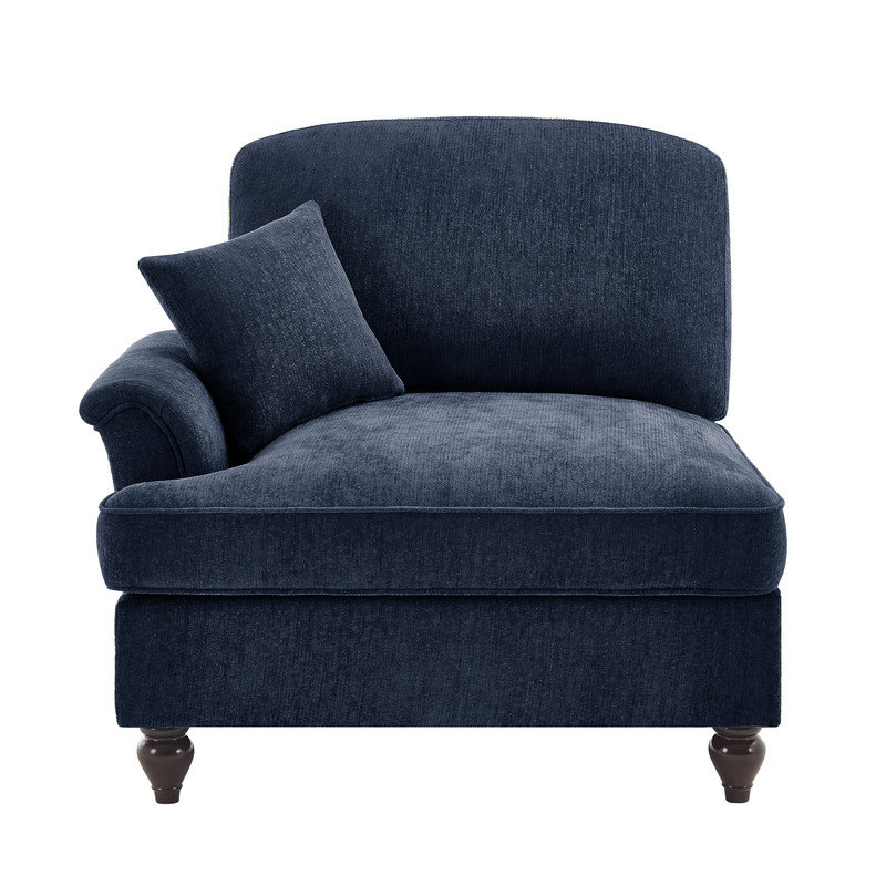 Canapé modulaire convertible avec jupe à volants détachable et repose-pieds, Bleu