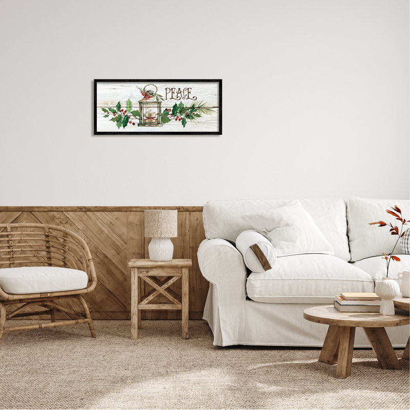 Peace Peace Berries par Carol Robinson, H 13 po x l 30 po x P 1,5 po, Giclée encadrée noir minuit