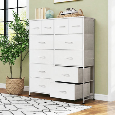 Commode en tissu à 39 tiroirs de 39,37 po avec plateau en bois et commode