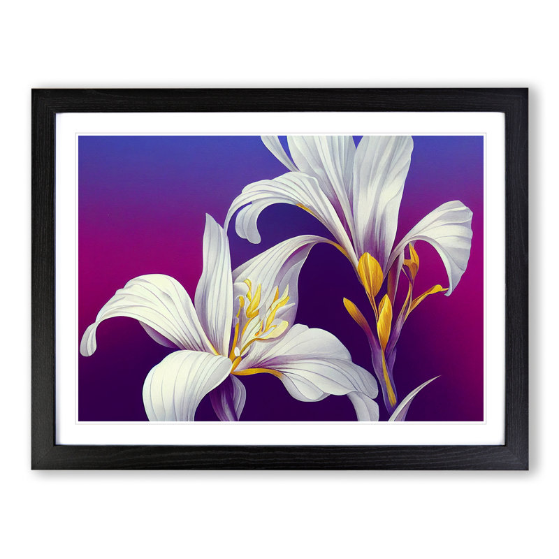 Glowing Iris Flowers - Framed Print