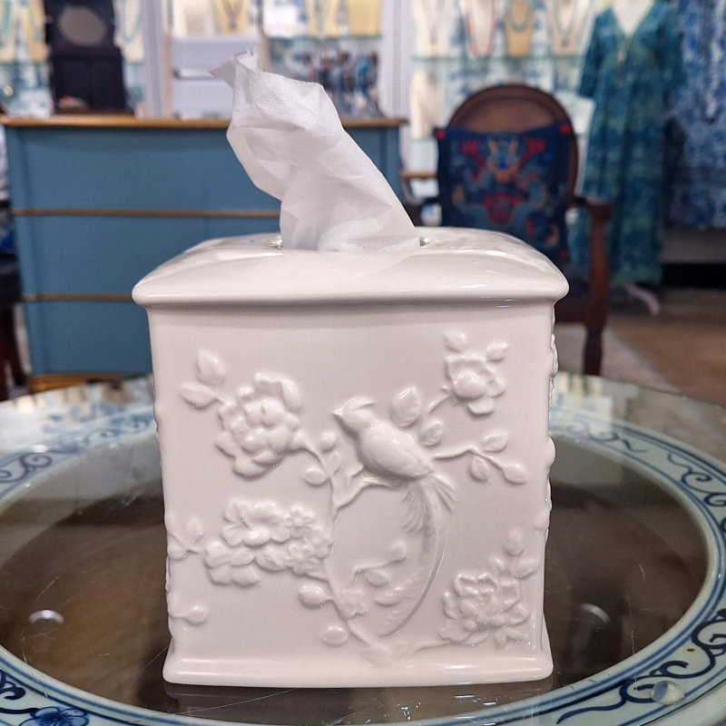 Couvre-boîte de papiers-mouchoirs, Blanc cassé