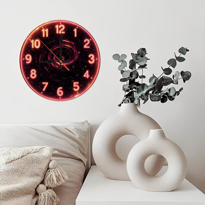 Horloge galaxie à chiffres lumineux