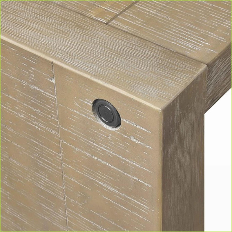 Console de table basse en fil de bois brossé pour le salon, d'une largeur de 54 po avec une capacité de 85 lb, facile à assembler