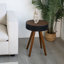 Table basse 15,7 po Mid-Century ronde en bois massif pour le salon-133968036