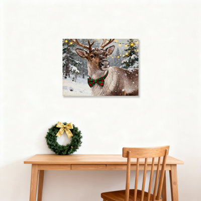 Reindeer  Snow Canvas Wall Art