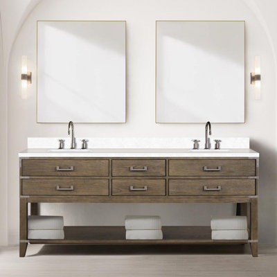Double Bath Vanity with Quartz Top