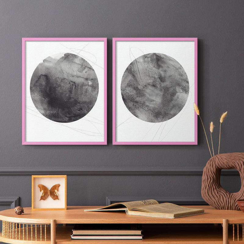 Graphite Moon I-Premium, reproduction encadrée prête à accrocher - aucun clou requis - aucun clou requis, H 11 po x l 18 po