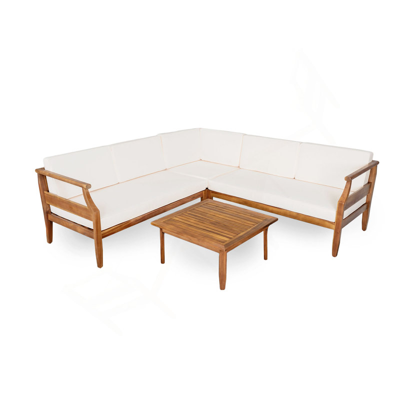 4-PIECE ACACIA WOOD SOFA SET