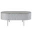 Oval Grey High Gloss Coffee Table With Build And Attractive Finish For Living Room Metal Table, Enhancing Decor