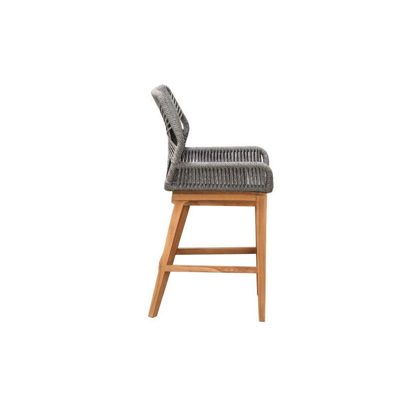 Beverly Outdoor Teak Bar Stool, Gray