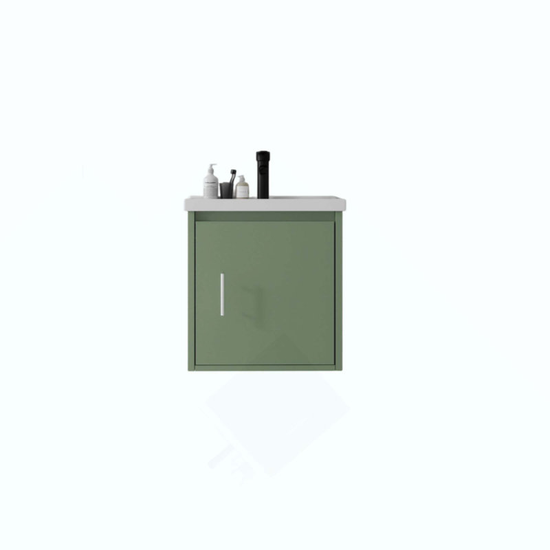 Meuble-lavabo suspendu de 50 cm (20 pouces), armoire murale en contreplaqué avec lavabo en céramique et portes à fermeture en douceur pour les petites salles de bain