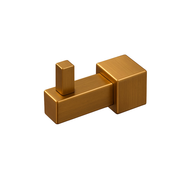 Quadro Single Robe Hook, Brass Powder Coat