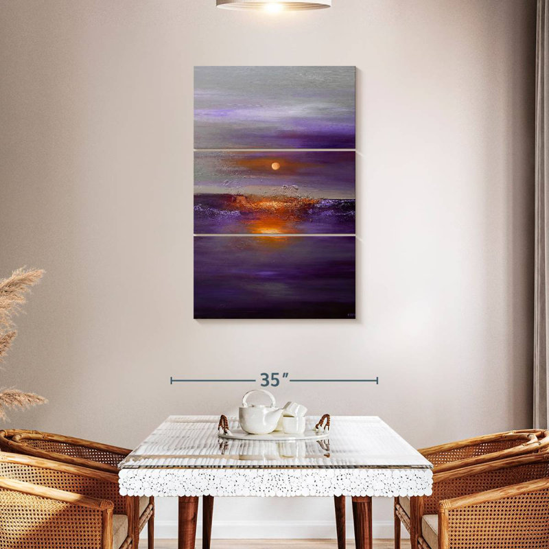 Gillard élégant coucher de soleil mauve, H 45 po x l 28 po