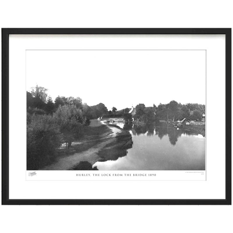 Hurley, The Lock From The Bridge 1890 - Single Picture Frame Print, 60cm H X 80cm W x 2cm D