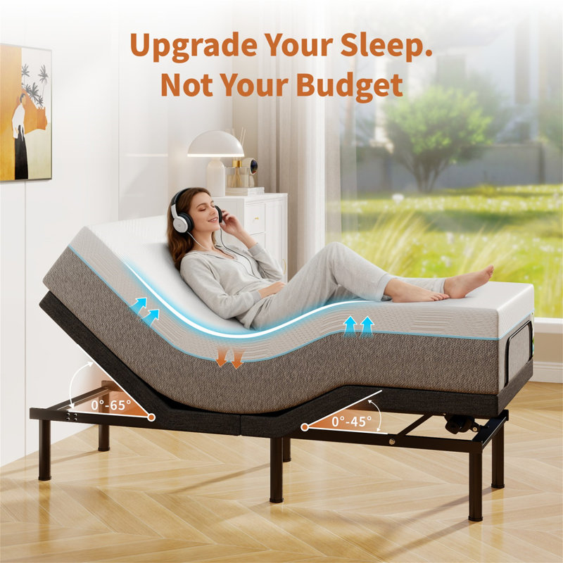 Ensemble de lit simple simple TG avec matelas en mousse viscoélastique gélifiée 12 po, à fermeté moyenne, blanc, lit dans une boîte
