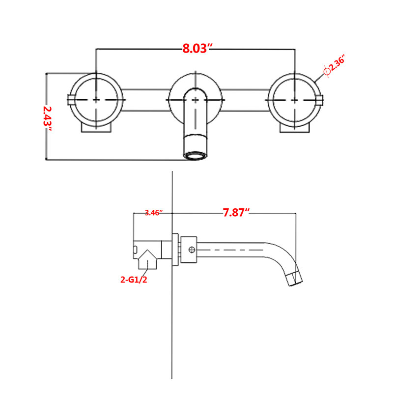 Robinet de salle de bain mural avec ensemble de drain date