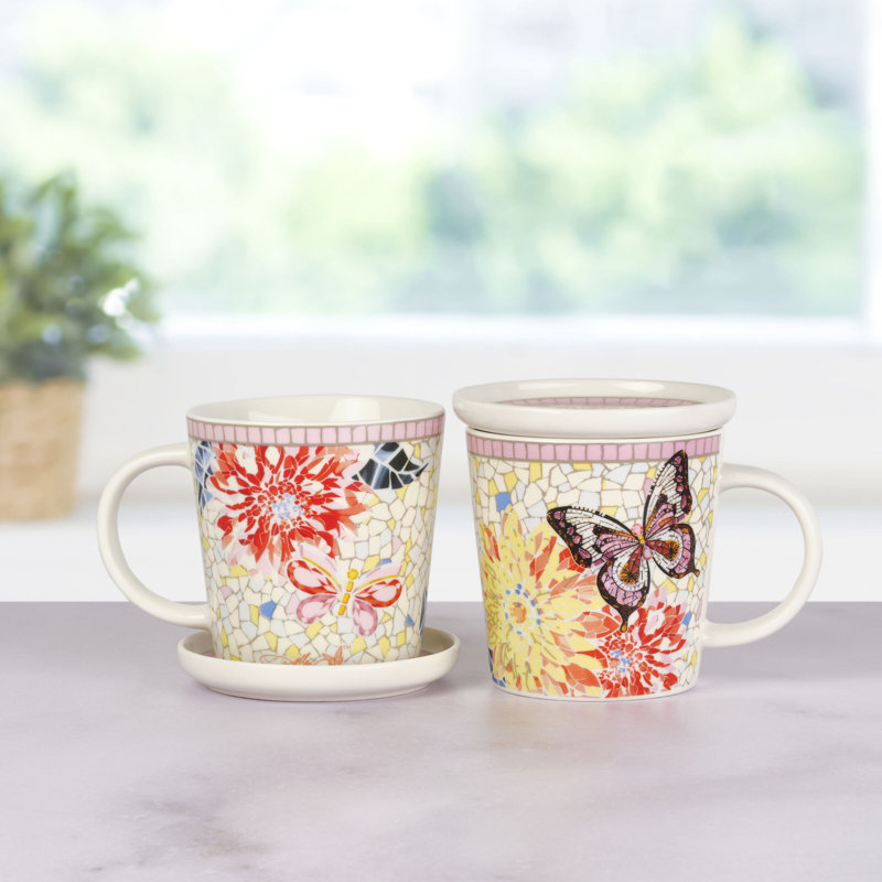 Ensemble de 2 tasses à couvercle en mosaïque Dolly Parton
