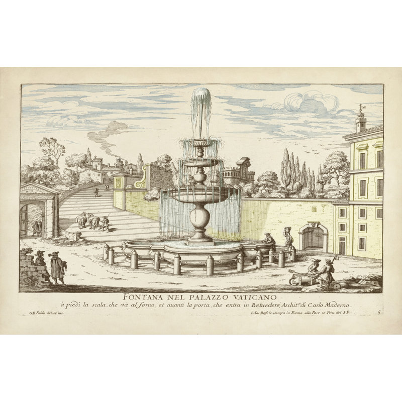 Fountains of Rome III 1 Piece Wrapped Canvas Wall Art, 30cm H x 46cm W x 3.8cm D