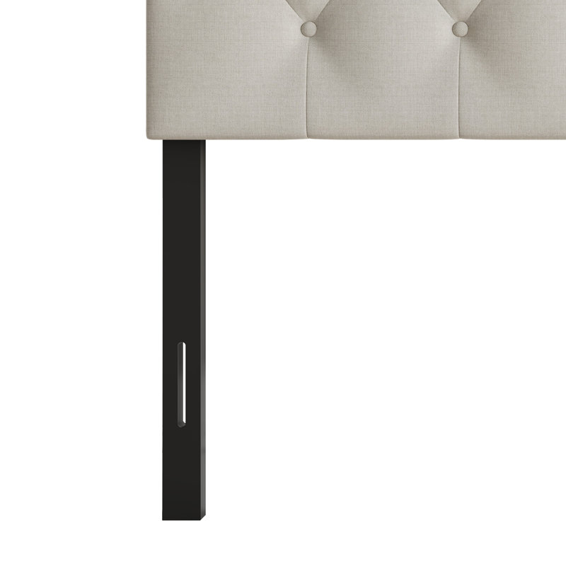 Gunnison King Tufted Upholstered Headboard, King, Warm Gray