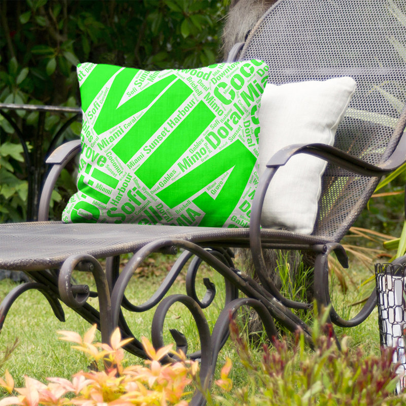 Coussin intérieur / extérieur Miami, H 18 po x l 18 po, Oui, Vert