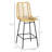 Rattan Bar Stools Set Of 4, 26" Counter Height Barstools, Boho Kitchen Island Stools With Breathable Wicker Seat And Back-1399347097