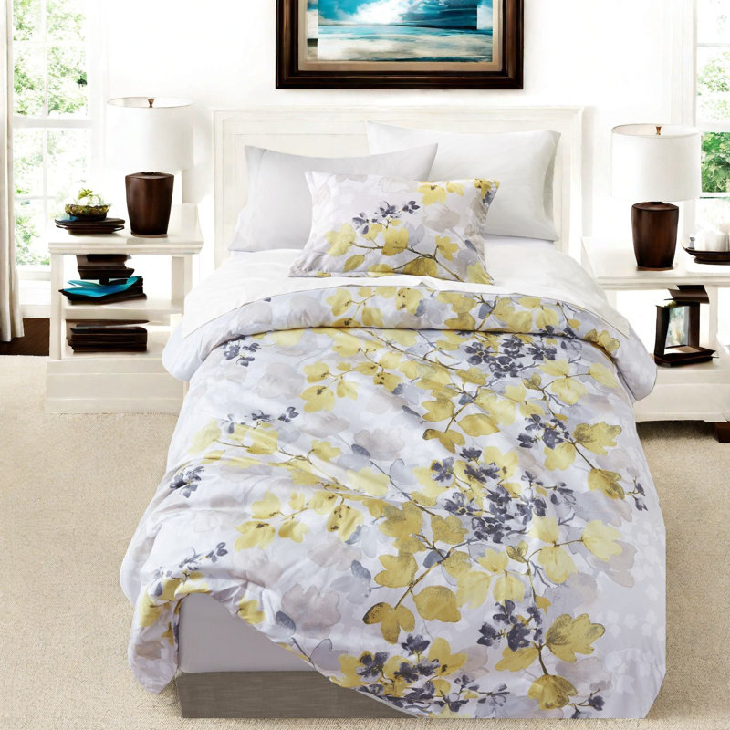 Modern Yellow Bedding Sets, Ultra-soft Microfiber Comforter With Storage Sheets