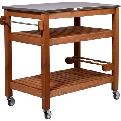 Alyxandria Solid Wood Bar Cart
